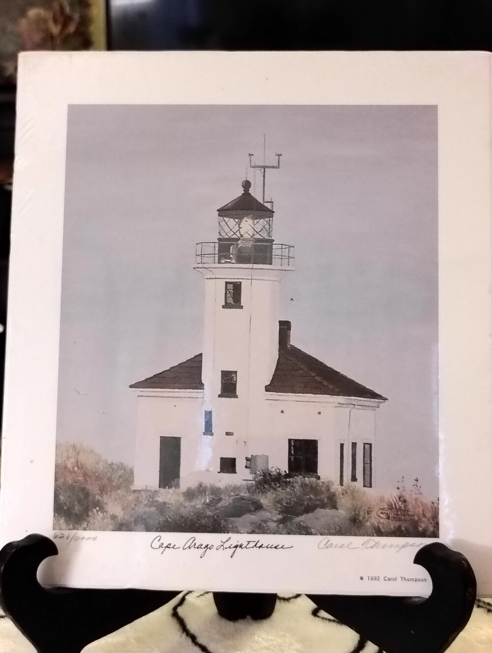 Carol Thompson Cape Arago Lighthouse Signed Limited Edition Vintage Art Print